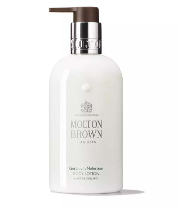 Molton Brown Geranium Nefertum Lozione Corpo 300 ml - Idratante con note di foglie di fico, muschio di quercia e geranio