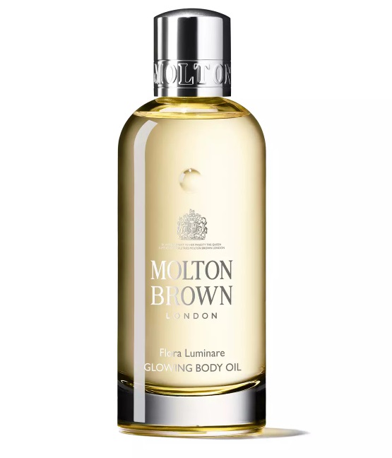 Molton Brown Flora Luminare Olio Corpo Illuminante 100ml - Arricchito con Olio di Argan e Note di Fiori d'Arancio, Mandarino, Vaniglia e Muschio