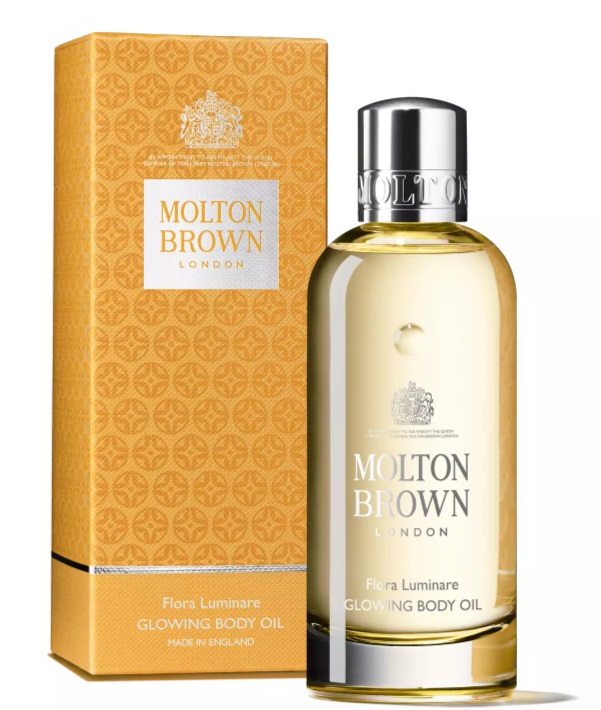 Molton Brown Flora Luminare Olio Corpo Illuminante 100ml - Arricchito con Olio di Argan e Note di Fiori d'Arancio, Mandarino, Vaniglia e Muschio