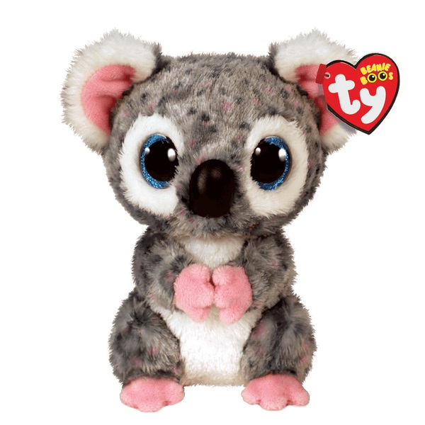 TY Beanie Boos Peluche Karly Koala Grigio 15 cm con Occhi Azzurri Glitterati
