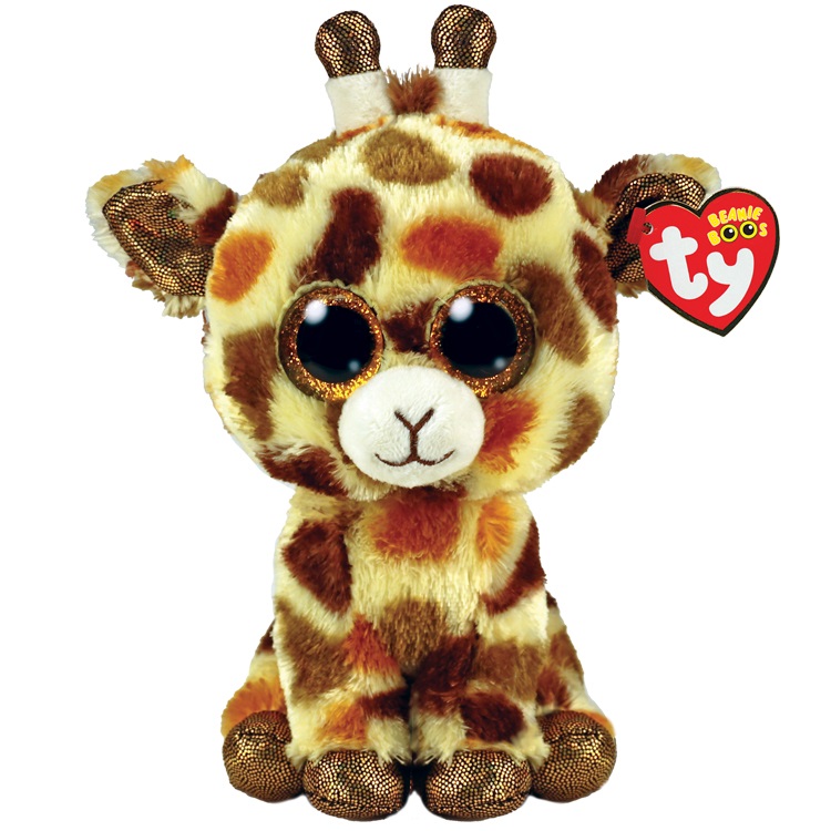 Ty Beanie Boos Peluche Giraffa Stilts 15 cm - Giallo e Marrone con Occhioni Glitter Dorati