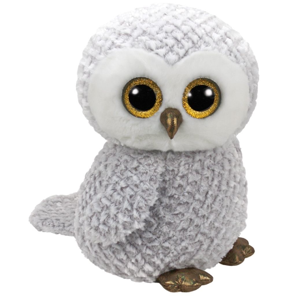 TY Beanie Boos Peluche Owlette 42 cm - Gufo Grigio con Occhioni Glitterati