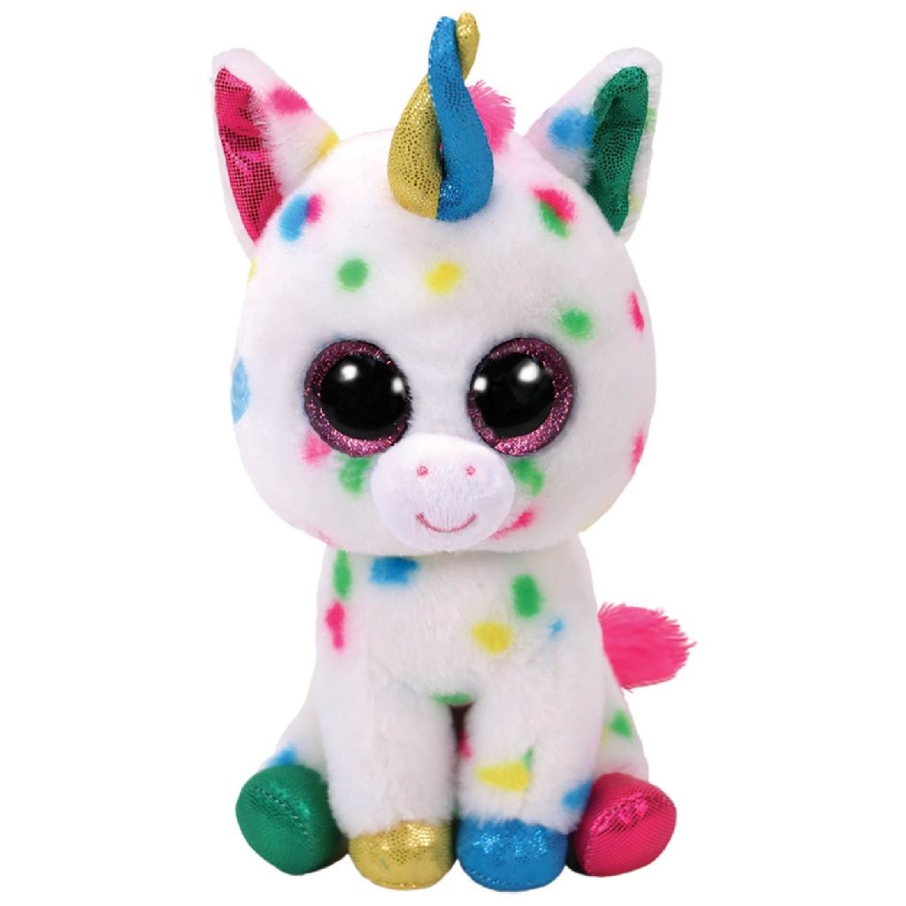 Ty - Beanie Boos Harmonie Peluche Unicorno 15 cm con Occhi Glitter e Design Arcobaleno