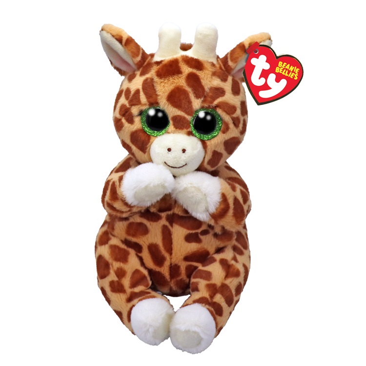 Ty Beanie Bellies Tippi la Giraffa con Occhioni Verdi Glitter - Peluche Morbido e Coccoloso 20 cm