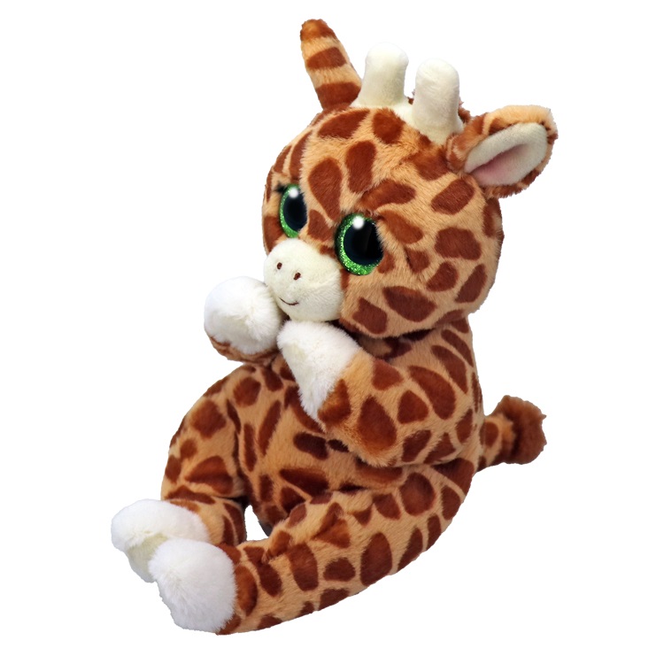 Ty Beanie Bellies Tippi la Giraffa con Occhioni Verdi Glitter - Peluche Morbido e Coccoloso 20 cm