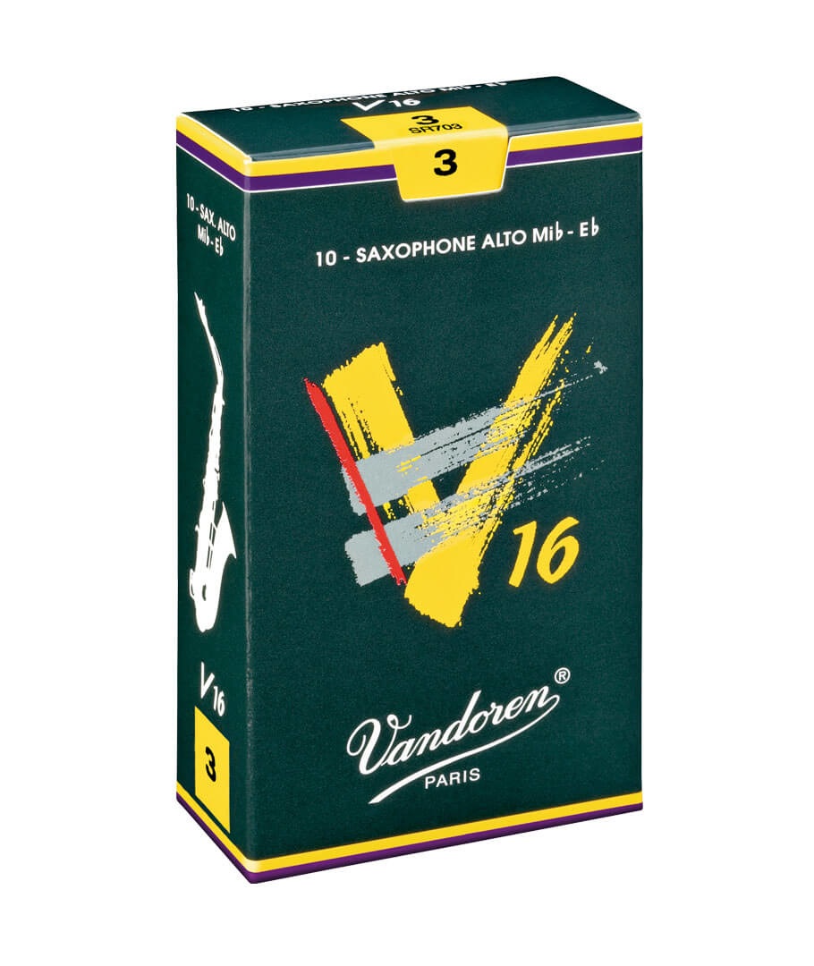 Vandoren SR703 Ancia per Sassofono Contralto V16 Calibro 3 - Box da 10 Ance con Suono Superiore e Taglio Francese