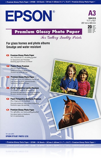 Epson Carta Fotografica Lucida Premium A3 - 20 Fogli, 255 g/m², Bianco