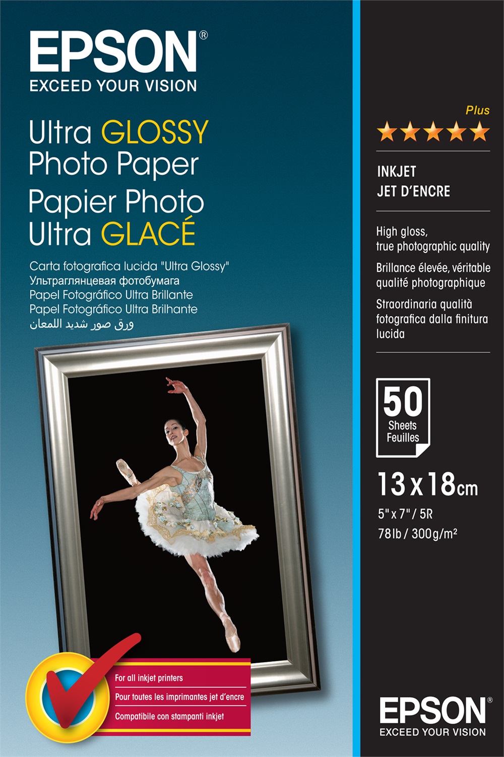 Epson Ultra Glossy Photo Paper - 13 x 18 cm - 50 Fogli - Lucida - 300 g/m²