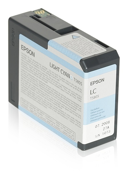 Epson Cartuccia d'Inchiostro Ciano Chiaro C13T580500 - 80 ml, Inchiostro a Base di Pigmento, Compatibile con Stylus Pro 3800 e 3880