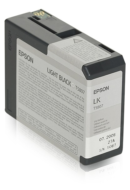 Epson Cartuccia d'Inchiostro Nero Chiaro C13T580700 - 80ml, Inchiostro a Base di Pigmento, Compatibile con Stylus Pro 3800 e 3880