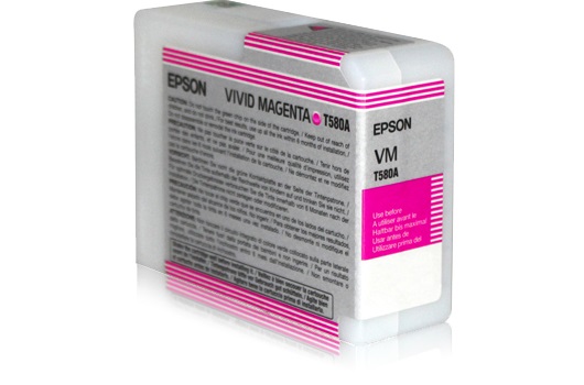 Epson Cartuccia Vivid Magenta C13T580A00 - Inchiostro a base di pigmento, 80 ml, compatibile con Stylus Pro 3880