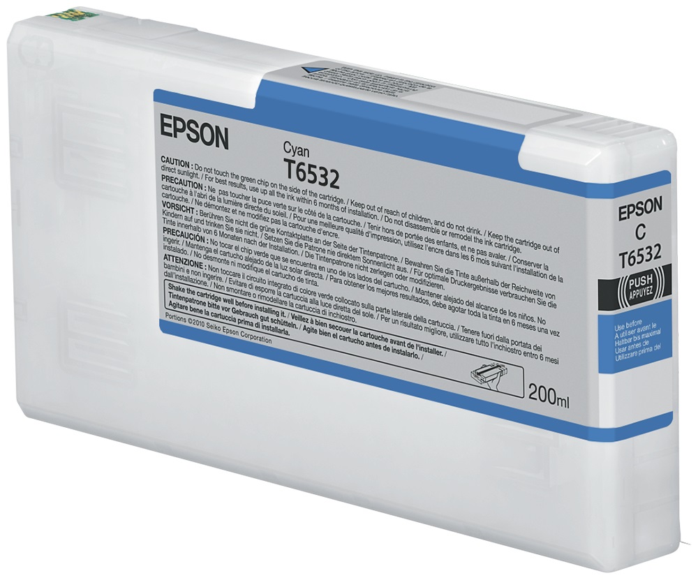 Epson Cartuccia d'Inchiostro Ciano C13T653200 T6532 - 200ml - Compatibile con Stylus Pro 4900 e SpectroProofer