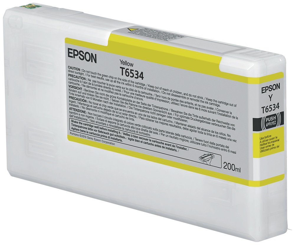 Epson Cartuccia Inchiostro Giallo T6534 (C13T653400) - Pigmento - 200 ml per Stylus Pro 4900