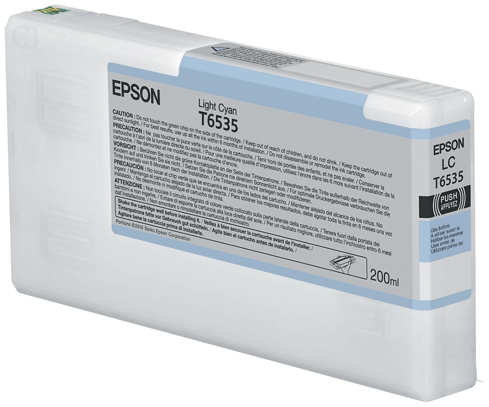 Epson Cartuccia d'Inchiostro Originale Ciano Chiaro T6535 - 200 ml, Compatibile con Stylus Pro 4900