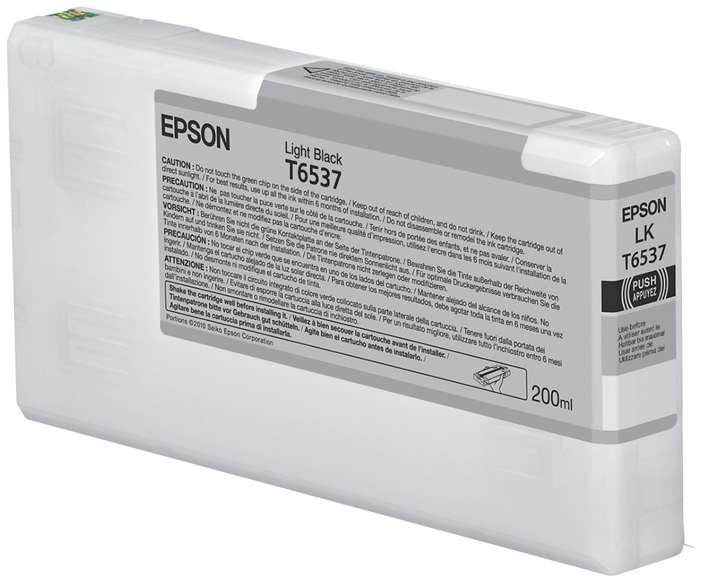 Epson Tanica Originale Nero Chiaro T6537 C13T653700 200ml - Inchiostro a Pigmenti UltraChrome HDR