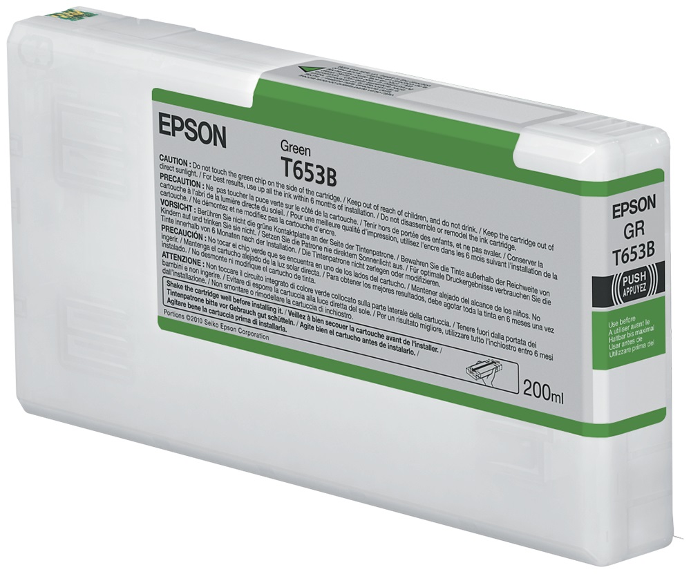 Epson Cartuccia d'Inchiostro Verde C13T653B00 T653B 200ml Originale - Compatibile con Stylus Pro 4900