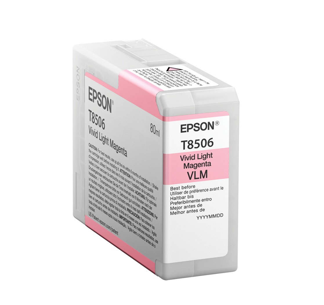 Epson Cartuccia d'Inchiostro Magenta Chiaro Vivid Light T850600 - 80 ml, Compatibile con SureColor SC-P800