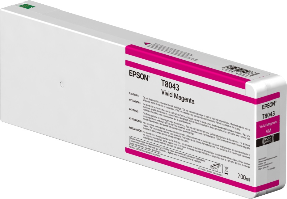 Epson Singlepack Vivid Magenta T804300 Cartuccia Originale UltraChrome HDX/HD 700ml per SureColor SC-P6000/7000/8000/9000