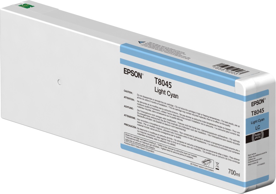 Epson Cartuccia Originale Light Cyan T804500 UltraChrome HDX/HD 700ml - Inchiostro a base di pigmento