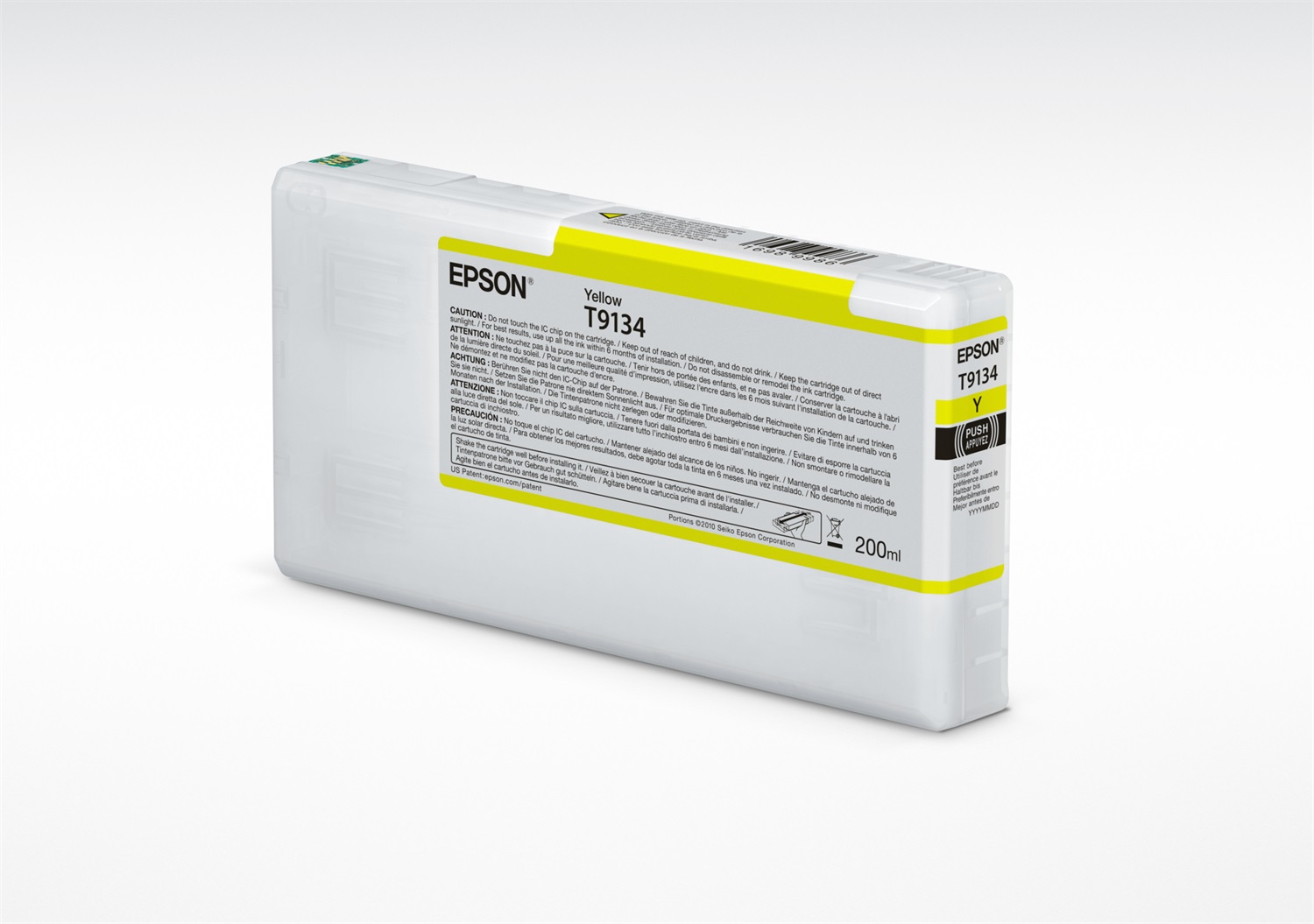 Epson T9134 Cartuccia d'Inchiostro Giallo Originale 200ml - C13T913400, Inchiostro a Base di Pigmento, Resa Standard