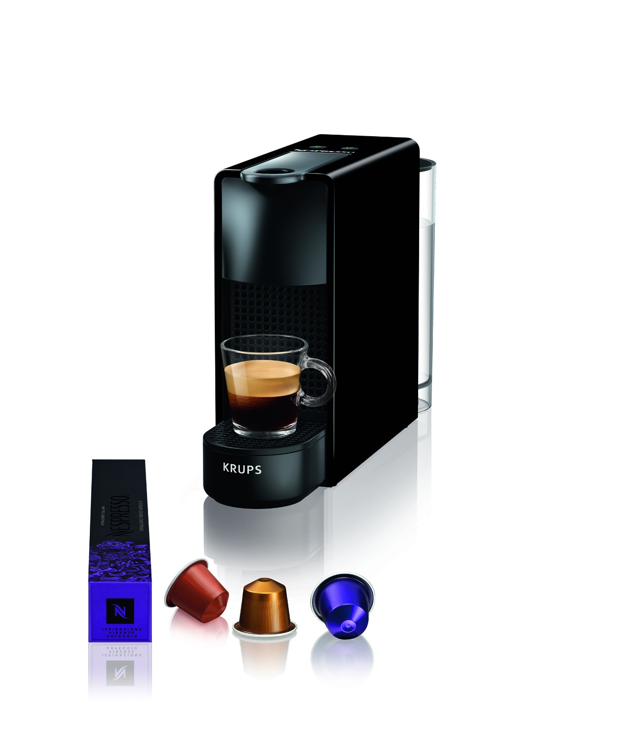 Krups XN1108 Nespresso Essenza Mini - Macchina da Caffè a Capsule, Nero, Ultra Compatta, 0.6 L, 1310 W, Pressione 19 bar