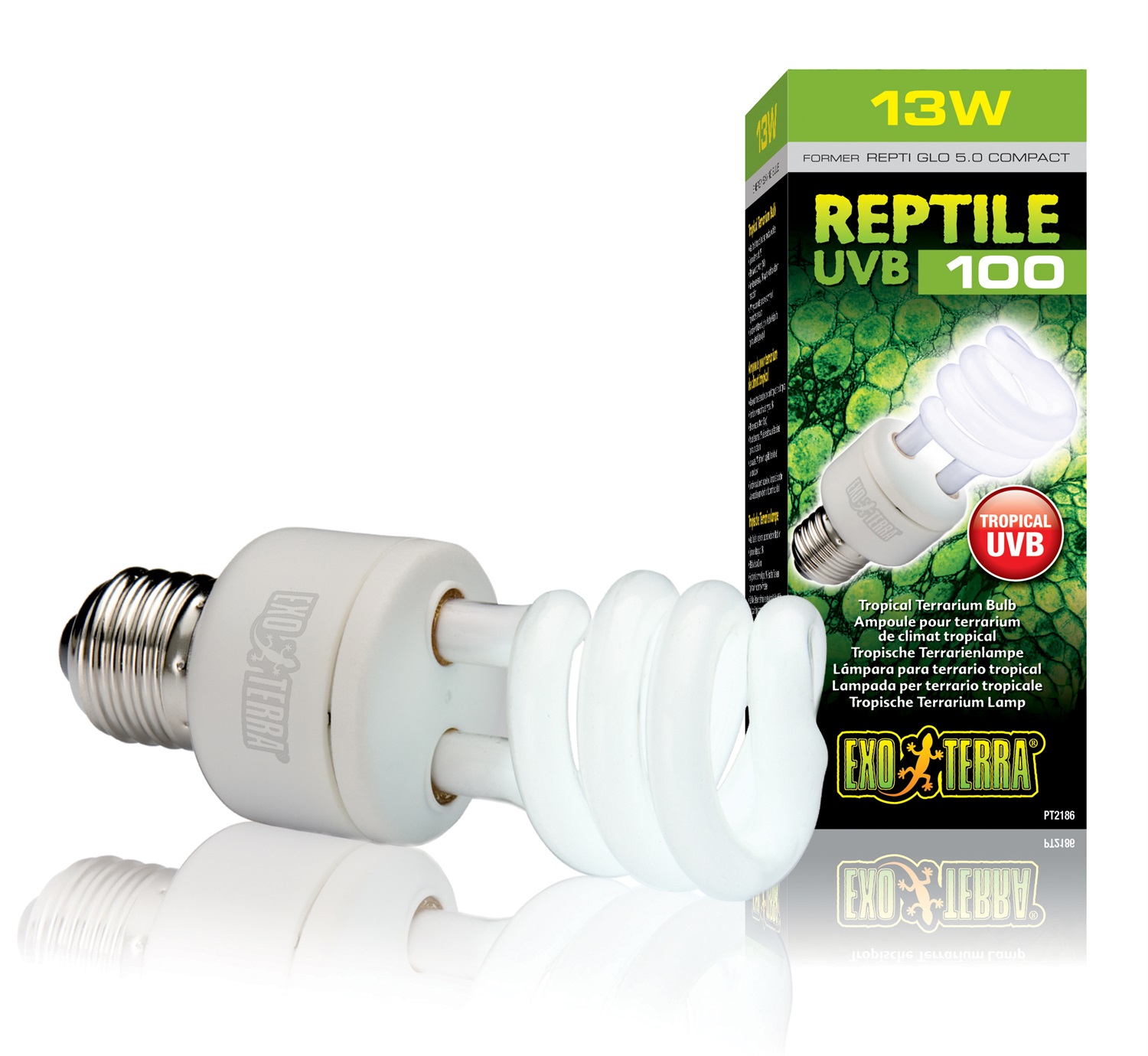 Exoterra Repti Glo 5.0 Compact Lampada Fluorescente per Terrari Tropicali 13 W