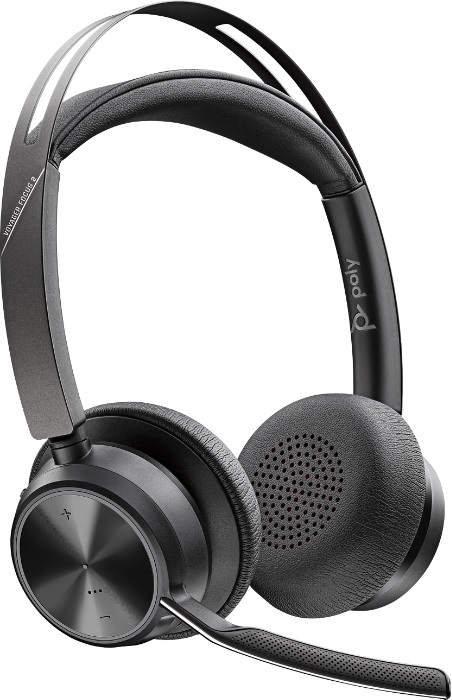 Poly Voyager Focus 2 UC - Cuffie con microfono Padiglione auricolare USB tipo A e Bluetooth, Cancellazione attiva del rumore, Fino a 19 ore di conversazione