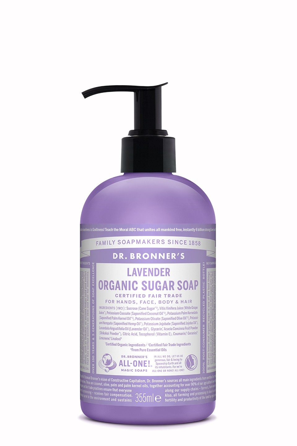 Dr. Bronner's Sapone Liquido Lavanda 355 ml - Gel Doccia Bio