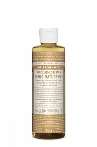 Dr. Bronner's Sapone Liquido Naturale al Sandalo e Gelsomino 240 ml - Nutriente e Rinfrescante