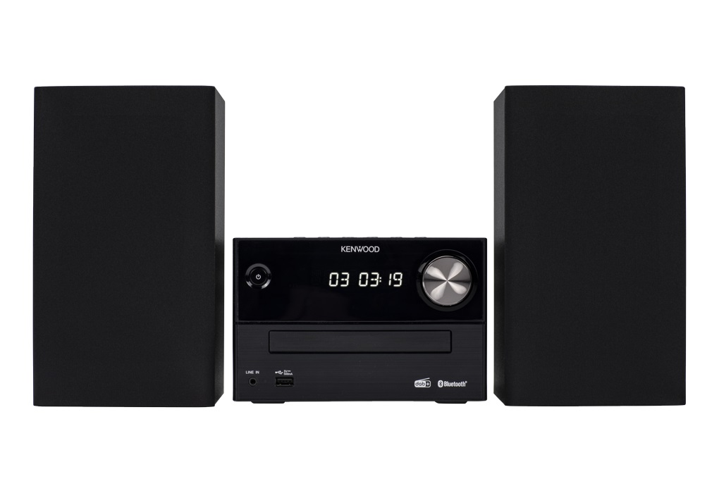 Kenwood M-420DAB Microsistema Audio Hi-Fi Compatto con Lettore CD, Bluetooth, Sintonizzatore DAB e FM, Porta USB, 14 W, Nero