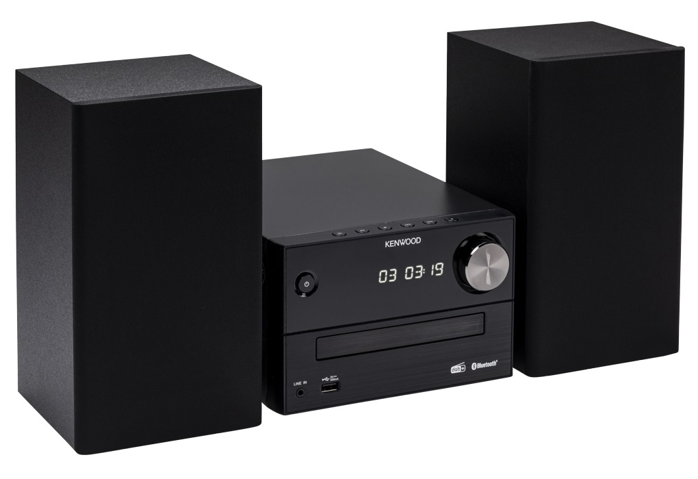 Kenwood M-420DAB Microsistema Audio Hi-Fi Compatto con Lettore CD, Bluetooth, Sintonizzatore DAB e FM, Porta USB, 14 W, Nero