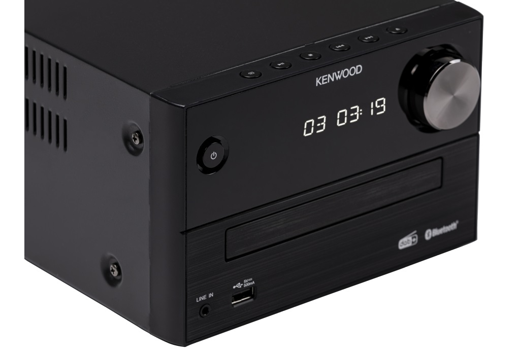 Kenwood M-420DAB Microsistema Audio Hi-Fi Compatto con Lettore CD, Bluetooth, Sintonizzatore DAB e FM, Porta USB, 14 W, Nero