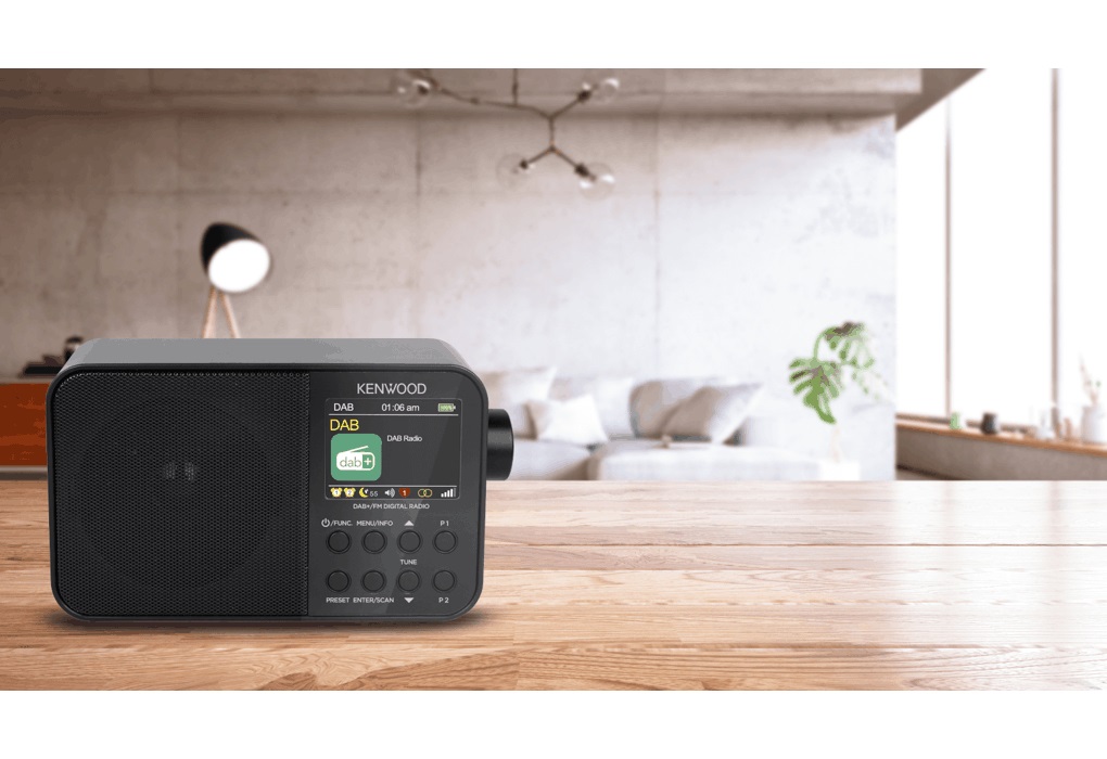 Kenwood CR-M30DAB Radio Portatile Digitale DAB e FM con Display a Colori, Batteria Ricaricabile, Bluetooth 5.0 e Funzione Sveglia - Nero