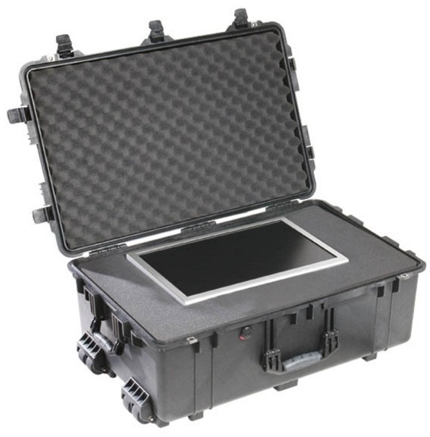 PELI 1650 Valigia a Tenuta Stagna Nero - Capacità 86L, IP67, con Inserto in Schiuma, Dimensioni 80,14 x 52,1 x 31,67 cm