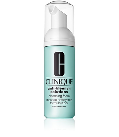 Clinique Anti-Blemish Solutions Cleansing Foam 125ml - Schiuma Detergente per Tutti i Tipi di Pelle, Lenitiva e Purificante