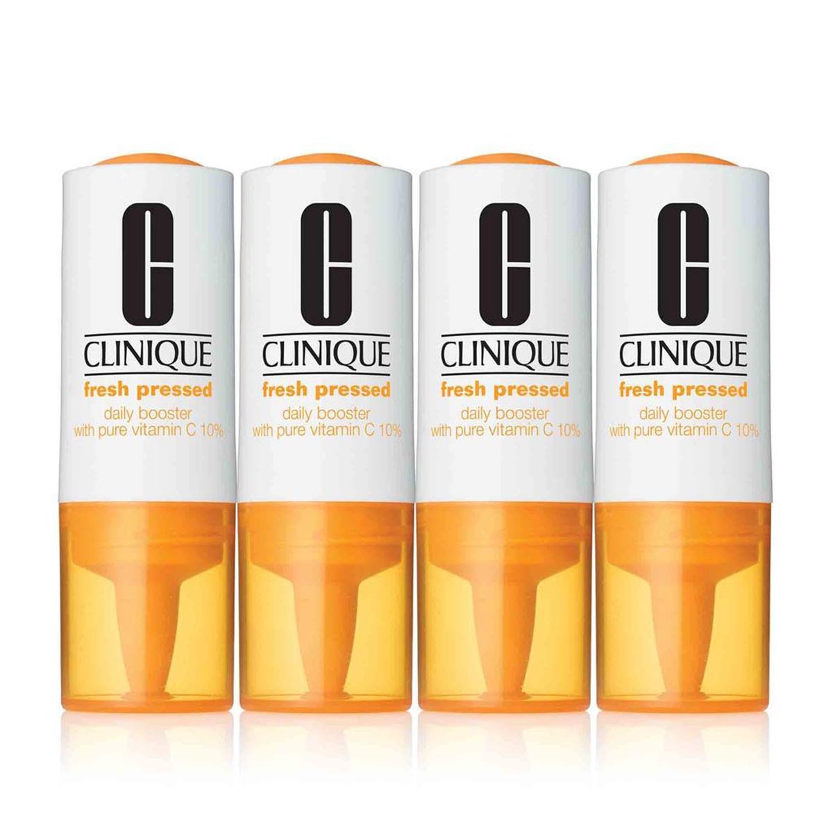 Clinique Fresh Pressed Daily Booster con Vitamina C Pura 10% - Trattamento Illuminante e Uniformante Viso 4x8,5 ml