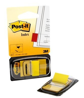 Post-it Index Medium 680-5 Segnapagina Autoadesivi Giallo 25,4 x 43,2 mm - Conf. 50 Pezzi