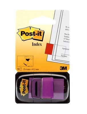 Post-it Index 680-8 Segnapagina Autoadesivi Porpora - 50 Fogli - 25,4 x 43,2 mm