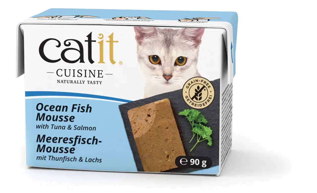 Catit Cuisine Mousse per gatti - Pesce di mare e Tonno con Salmone, 90 g