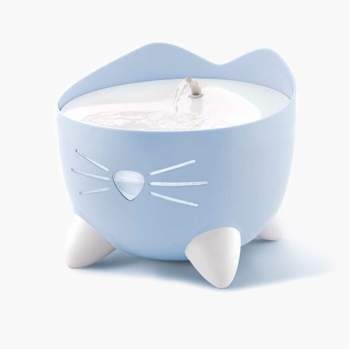 Catit PIXI Fontana per Gatti Blu - Abbeveratoio Automatico 2,5L con Pompa Silenziosa e Filtro a Tripla Azione