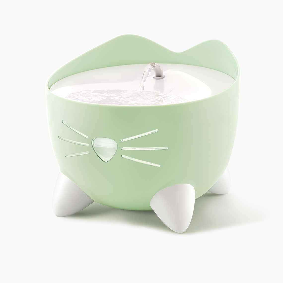 Catit PIXI Fontana Abbeveratoio Verde per Gatti - Capacità 2,5L con Pompa Silenziosa e Filtrazione a Tripla Azione