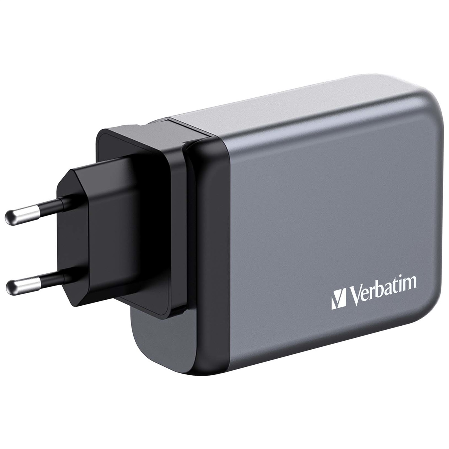 Verbatim GNC-100 GaN Charger 100W - 2x USB-C PD 100W, 1x USB-C PD 65W, 1x USB-A QC 3.0, Universale, Nero/Grigio