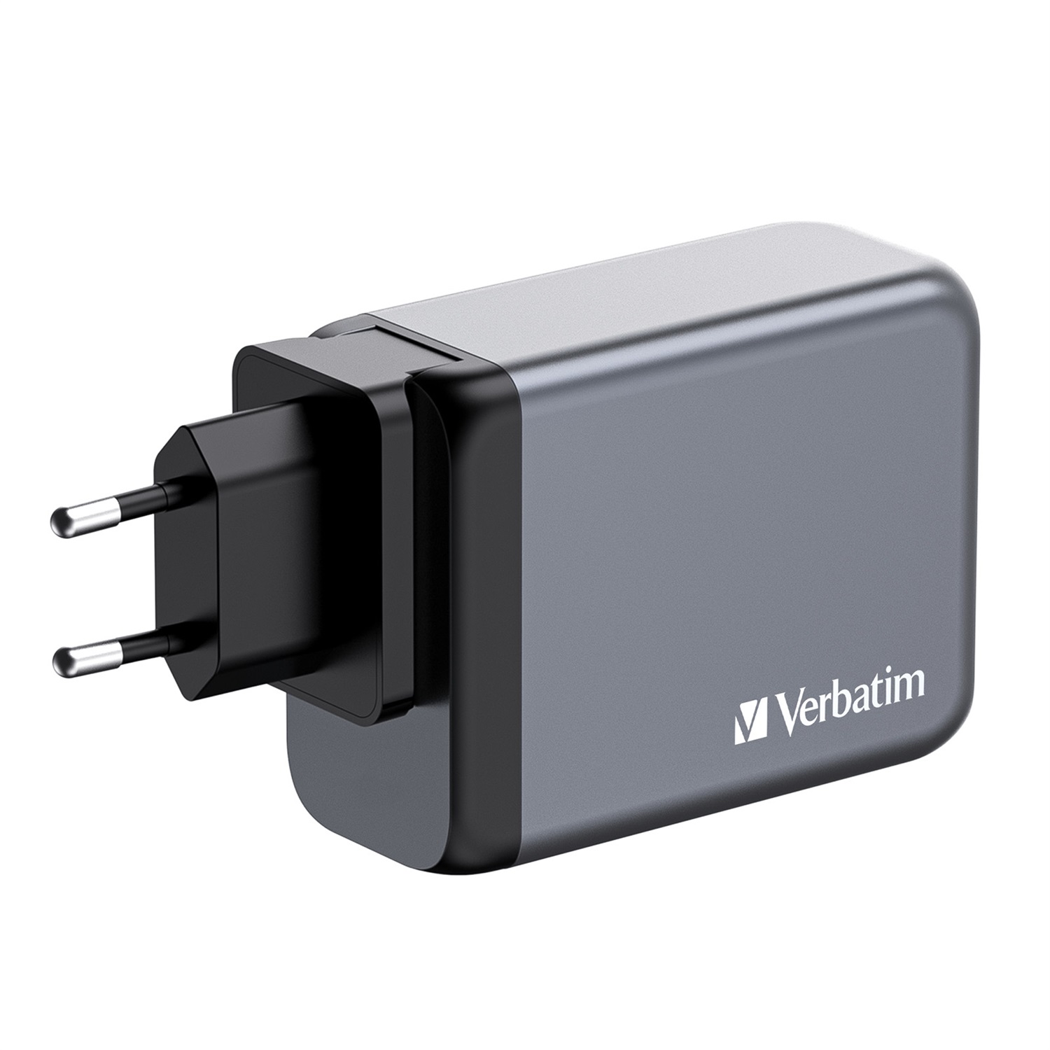 Verbatim GNC-200 Caricatore GaN 200W con 2 x USB-C® PD 100W, 1 x USB-C® PD 65W e 1 x USB QC 3.0 - Universale, Nero/Grigio