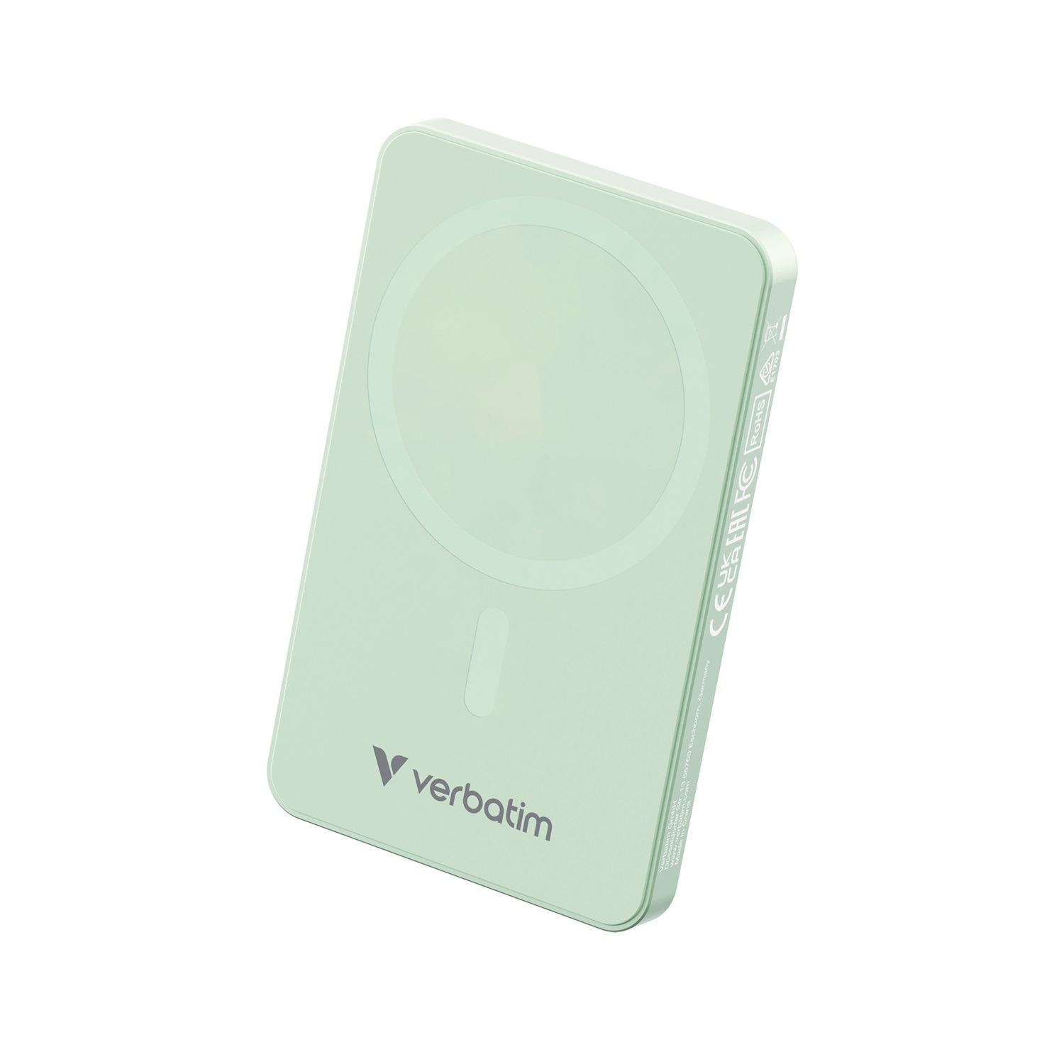 Verbatim Charge 'n' Go Essentials - Power Bank MagSafe 5000 mAh, Ricarica Magnetica 15 W, PD 20 W, con Indicatore LED, Compatibile con iPhone 16/15/14/13/12 Pro/Pro Max, Cavo USB-C incluso, Colore Verde