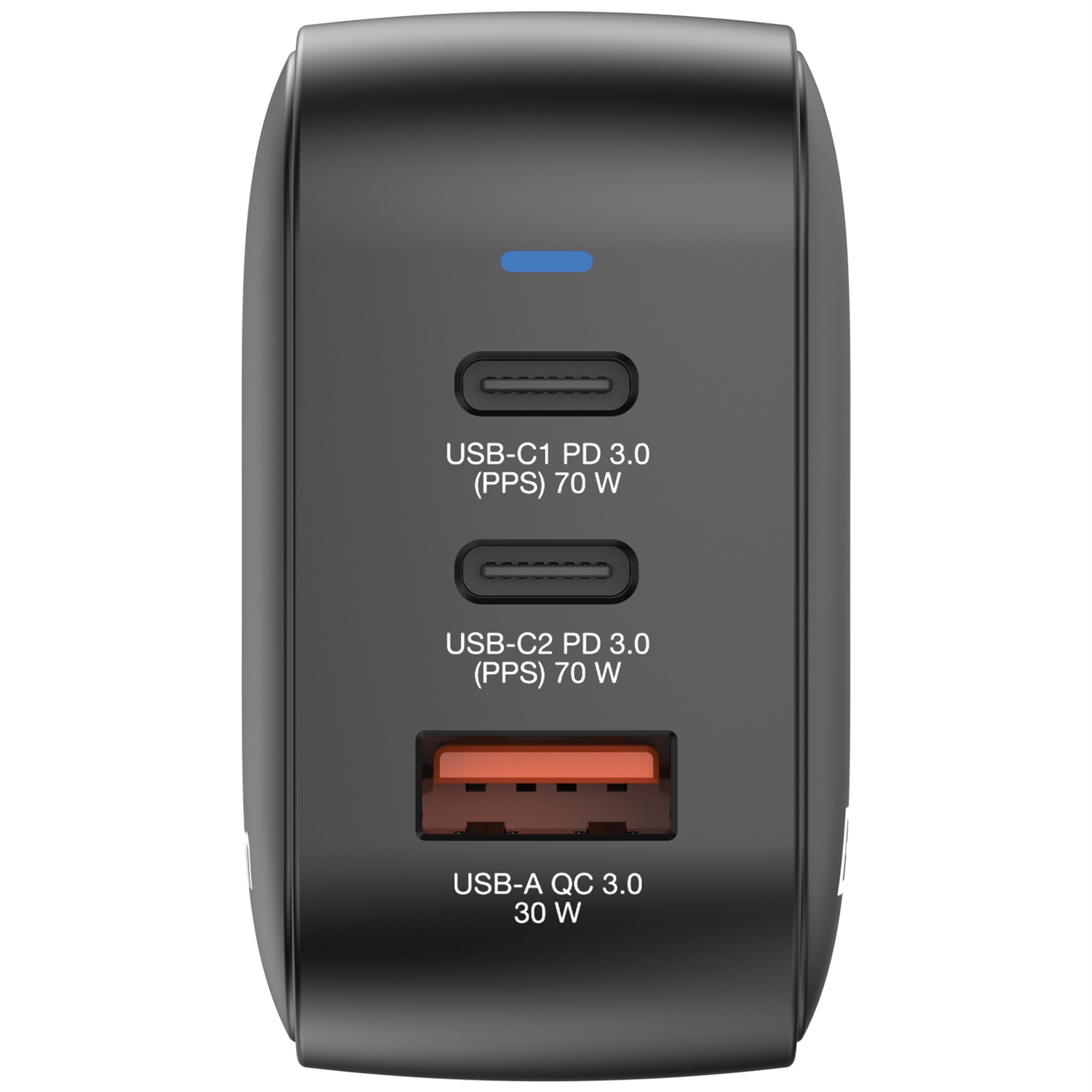 Verbatim Mini GaN Charger 70W Universale Nero - 3 Porte (2 x USB-C PD, 1 x USB-A QC 3.0), Ricarica Rapida Interno