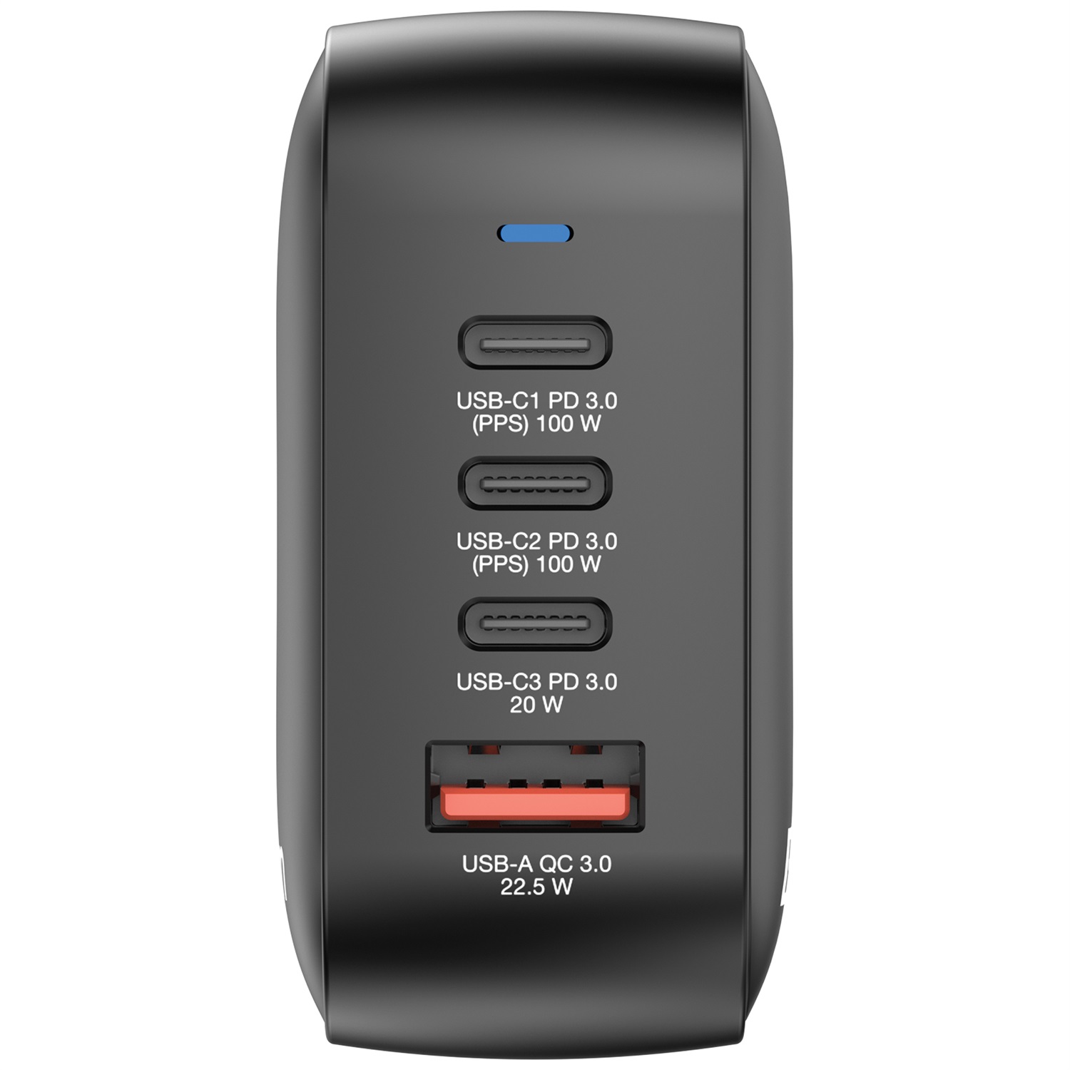 Verbatim Mini GaN Charger 100W Universale Nero - Caricatore Interno AC con 3 Porte USB Tipo C