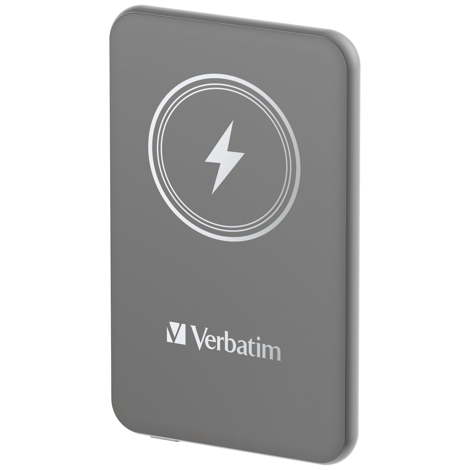 Verbatim Charge 'n' Go Power Bank Magnetico Wireless 5000 mAh, Polimeri di litio (LiPo), Quick Charge 3.0, Grigio