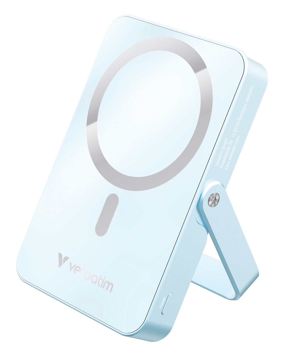 Verbatim Charge 'n' Go MagSafe Power Bank 10000 mAh Blu - Ricarica Wireless 15W, PD 22W, Display LED e Supporto Pieghevole