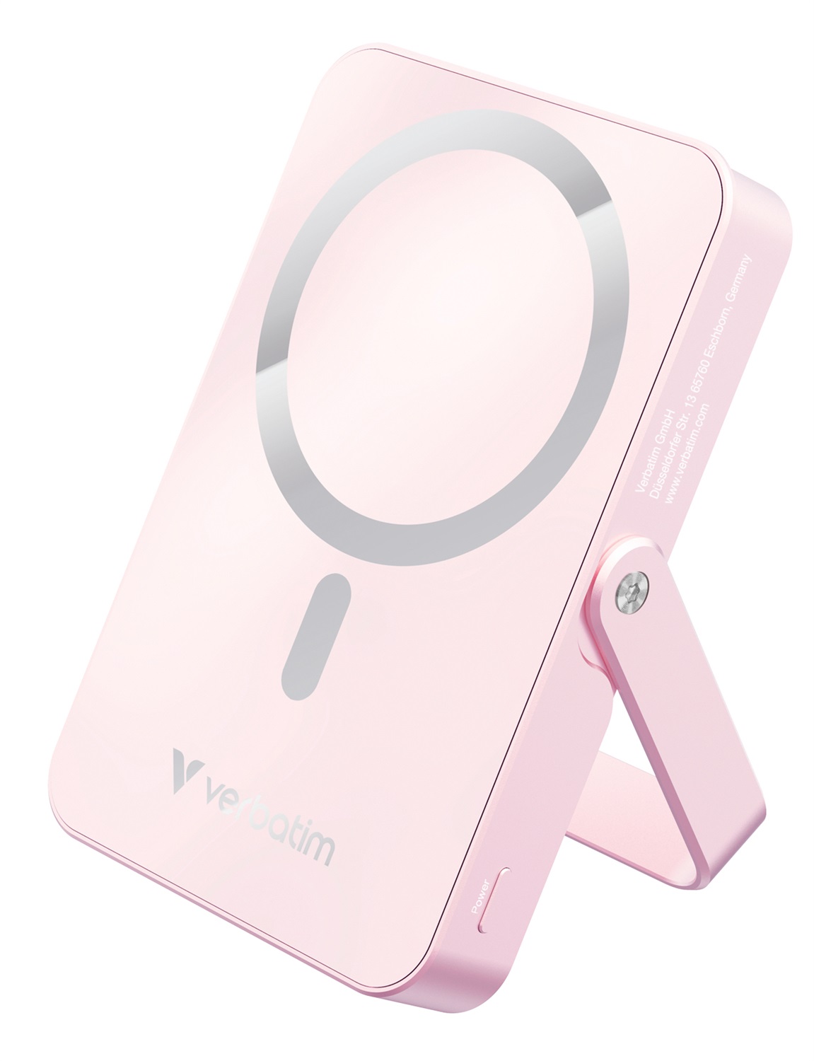 Verbatim Charge 'n' Go MagSafe Power Bank Rosa 10000 mAh con Ricarica Wireless 15W e Supporto Pieghevole