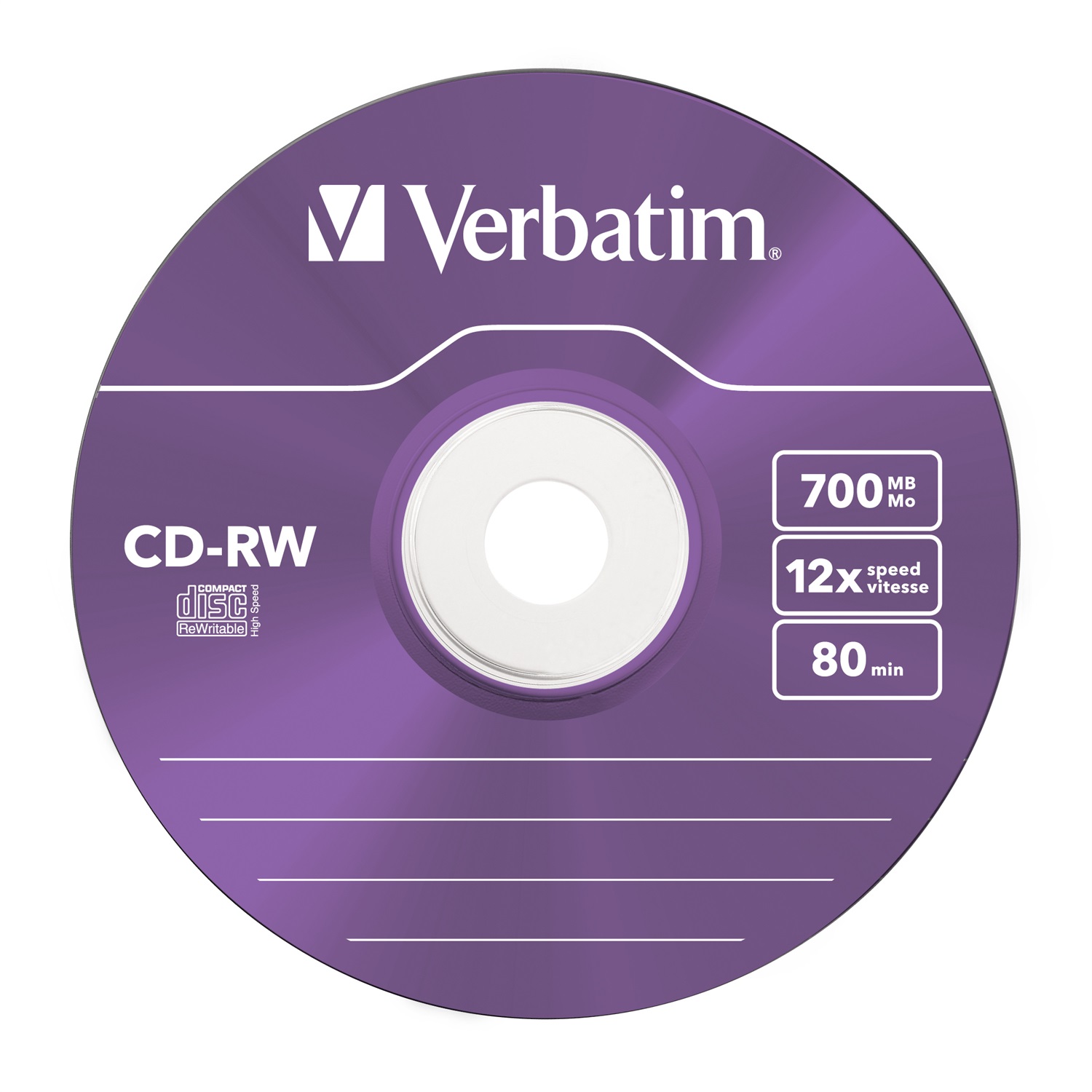 Verbatim CD-RW Riscrivibili 700MB 12x Colorati - Confezione da 5 Pezzi